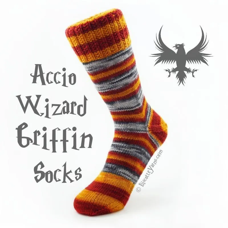 ACCIO WIZARD SOCKS PATTERN