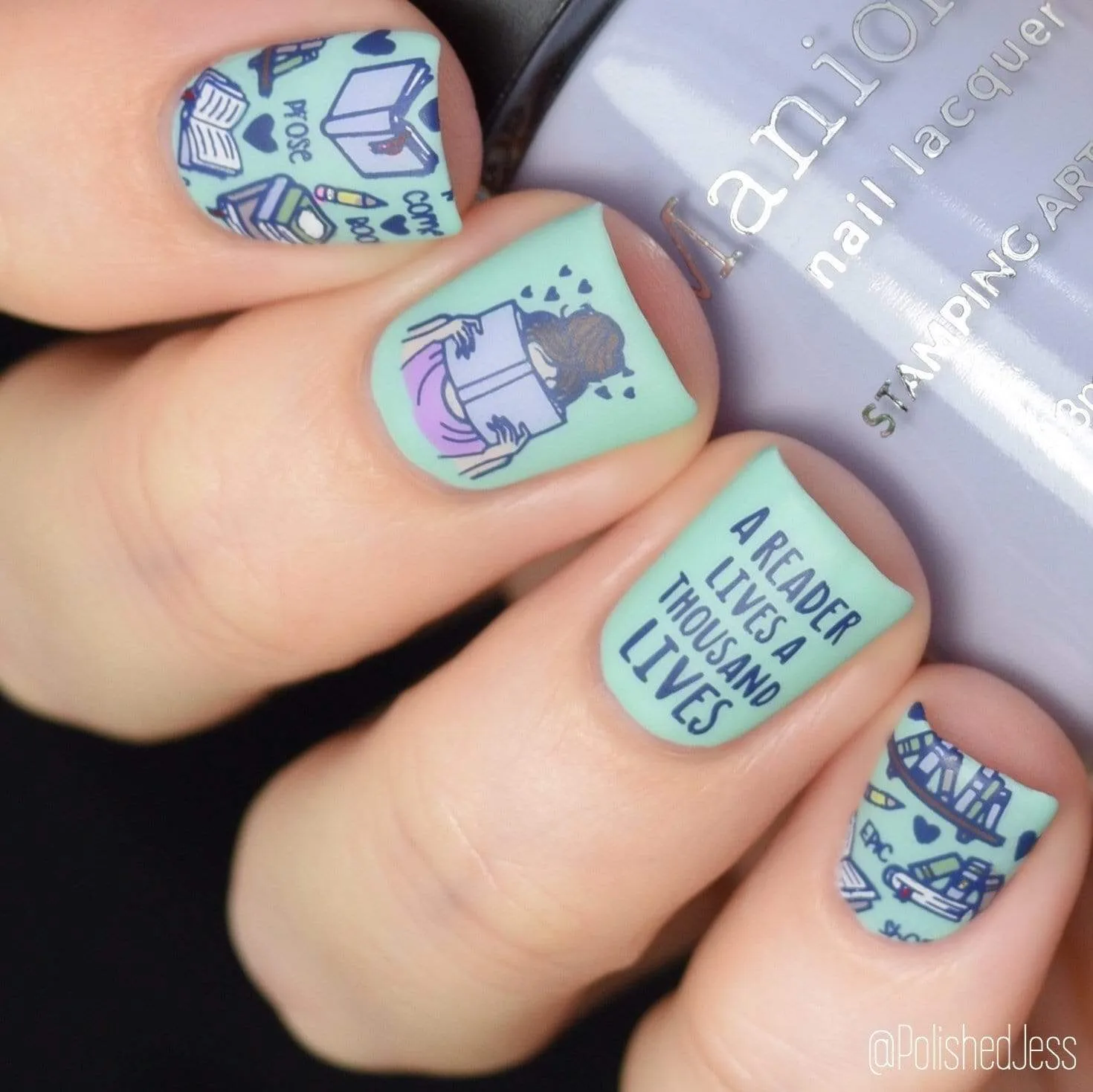 Artist Collaboration: PolishedJess (m057) - Nail Stamping Plate