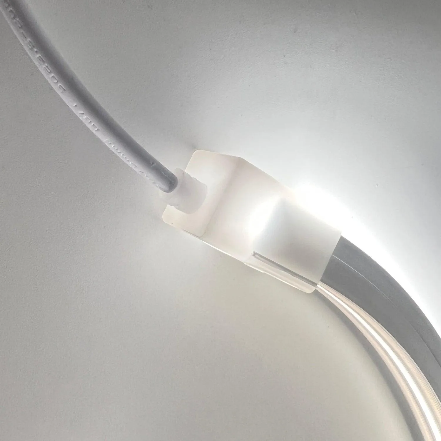 Cool White Neon Flex 6000K 16x16mm 220V 240V Top Bend IP65 10cm Cut with UK Plug
