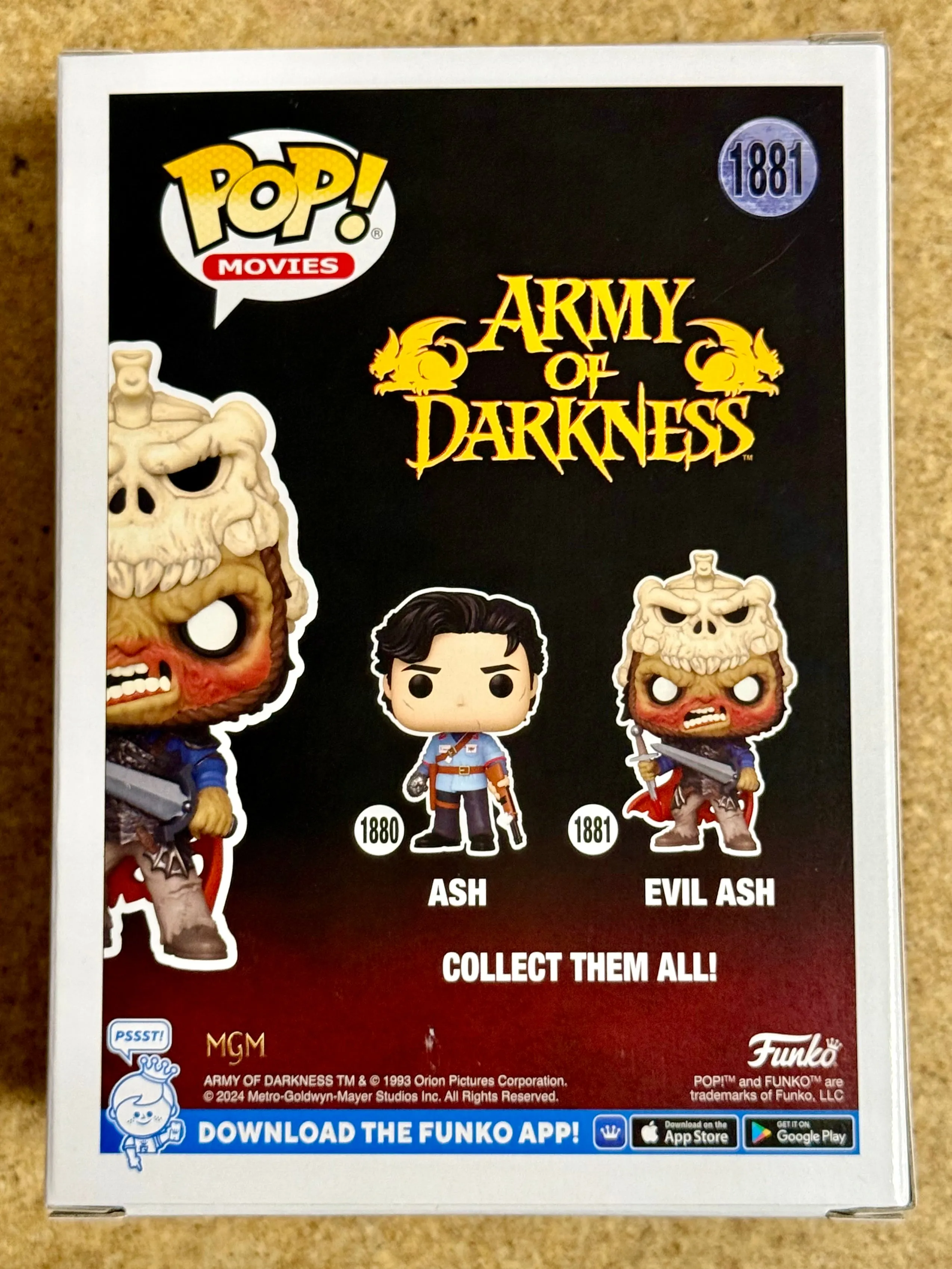 Funko Pop! Movies Ash & Evil Ash #1880 & #1881 Army Of Darkness 2024 Set Of 2