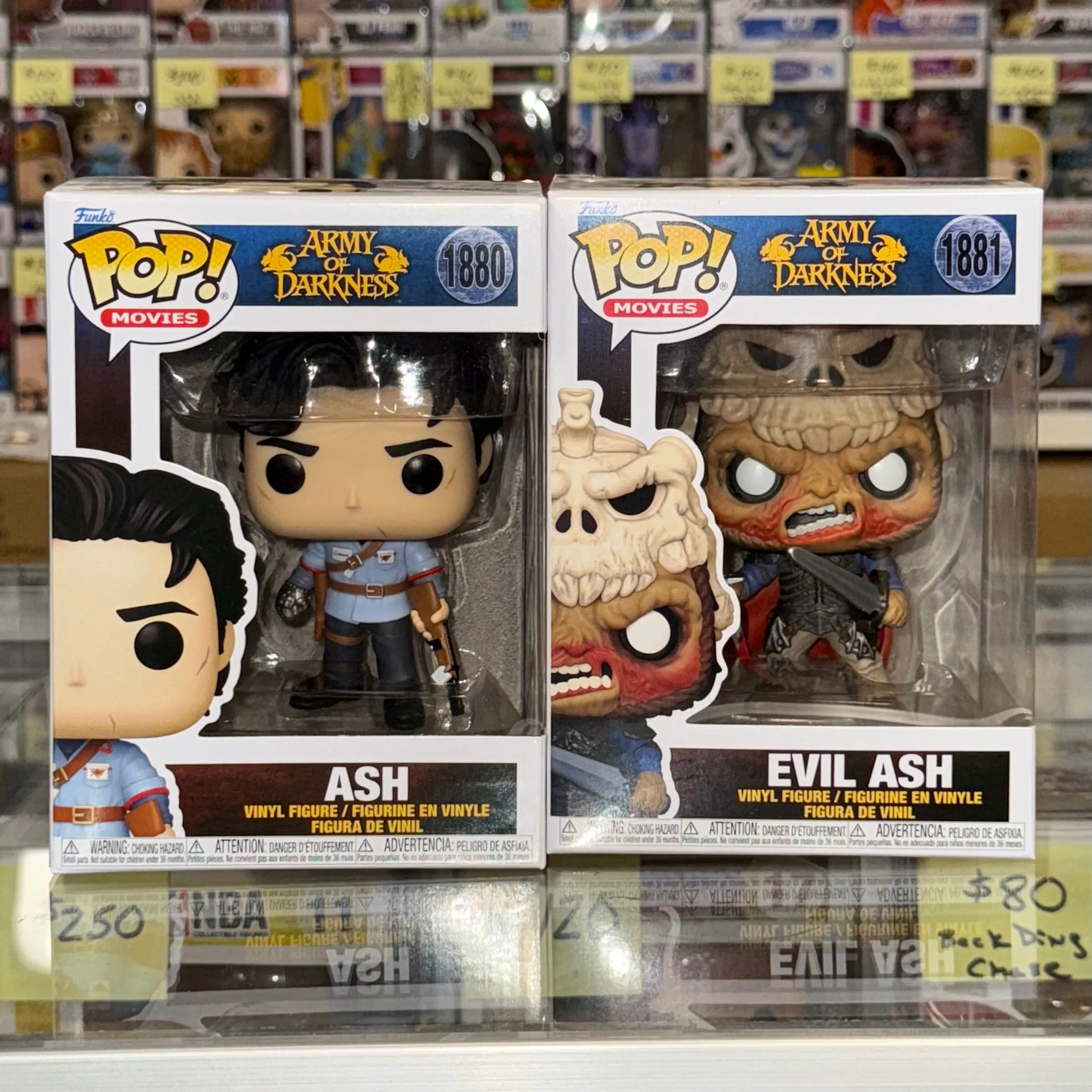 Funko Pop! Movies Ash & Evil Ash #1880 & #1881 Army Of Darkness 2024 Set Of 2