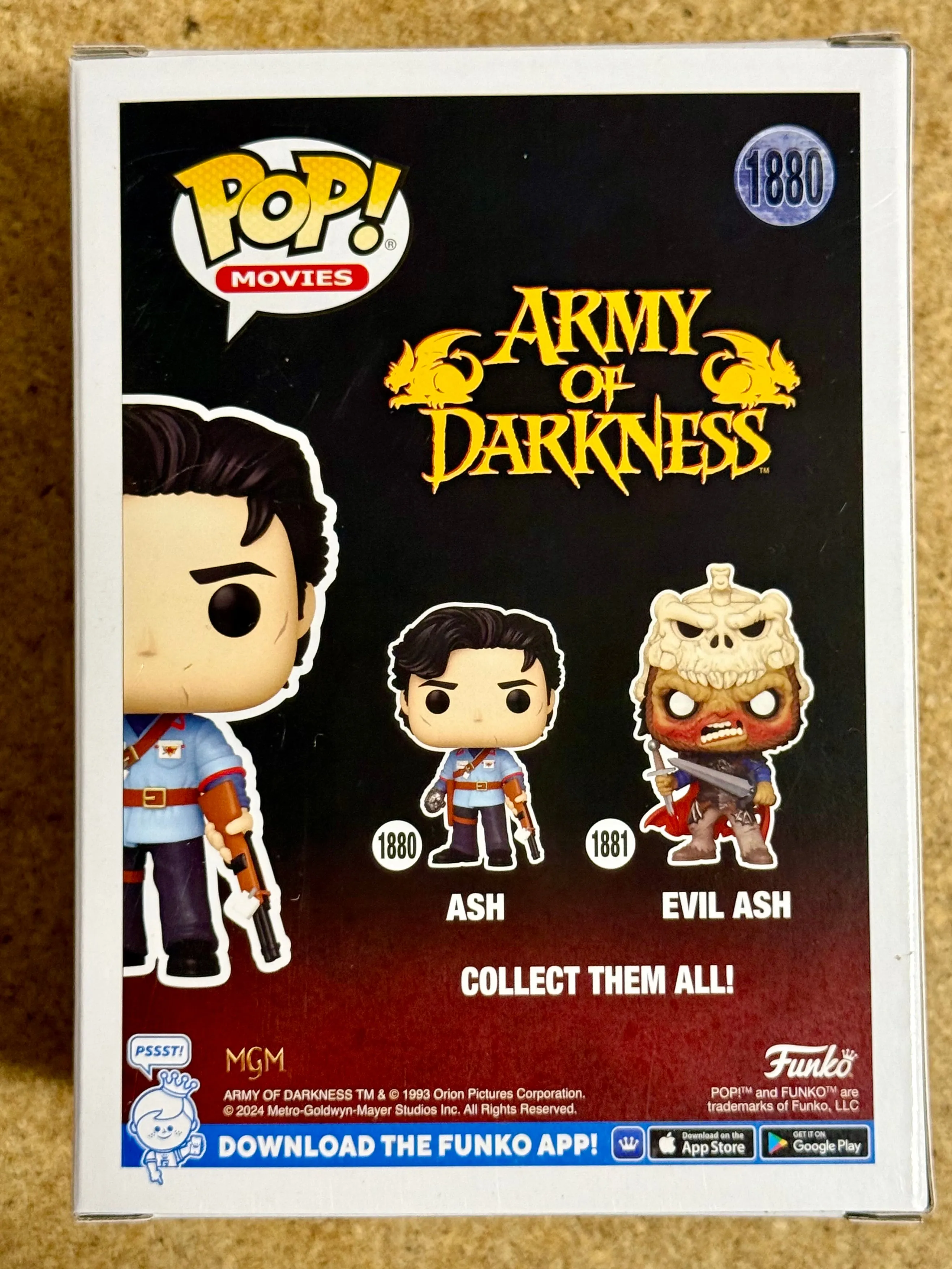 Funko Pop! Movies Ash & Evil Ash #1880 & #1881 Army Of Darkness 2024 Set Of 2