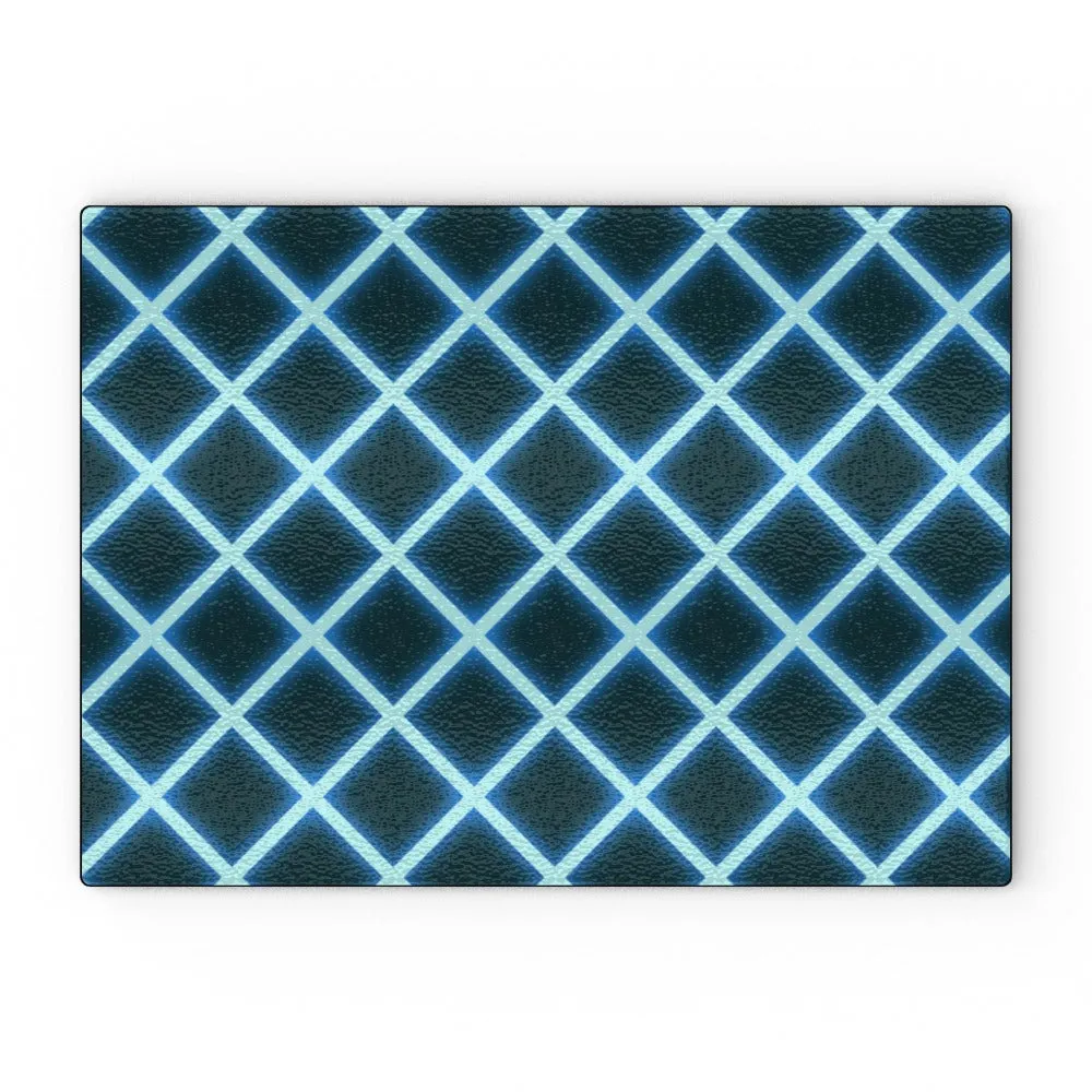 Glass Chopping Board - Neon Blue