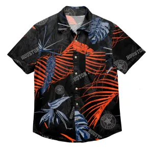 Houston Astros MLB Mens Neon Palm Button Up Shirt