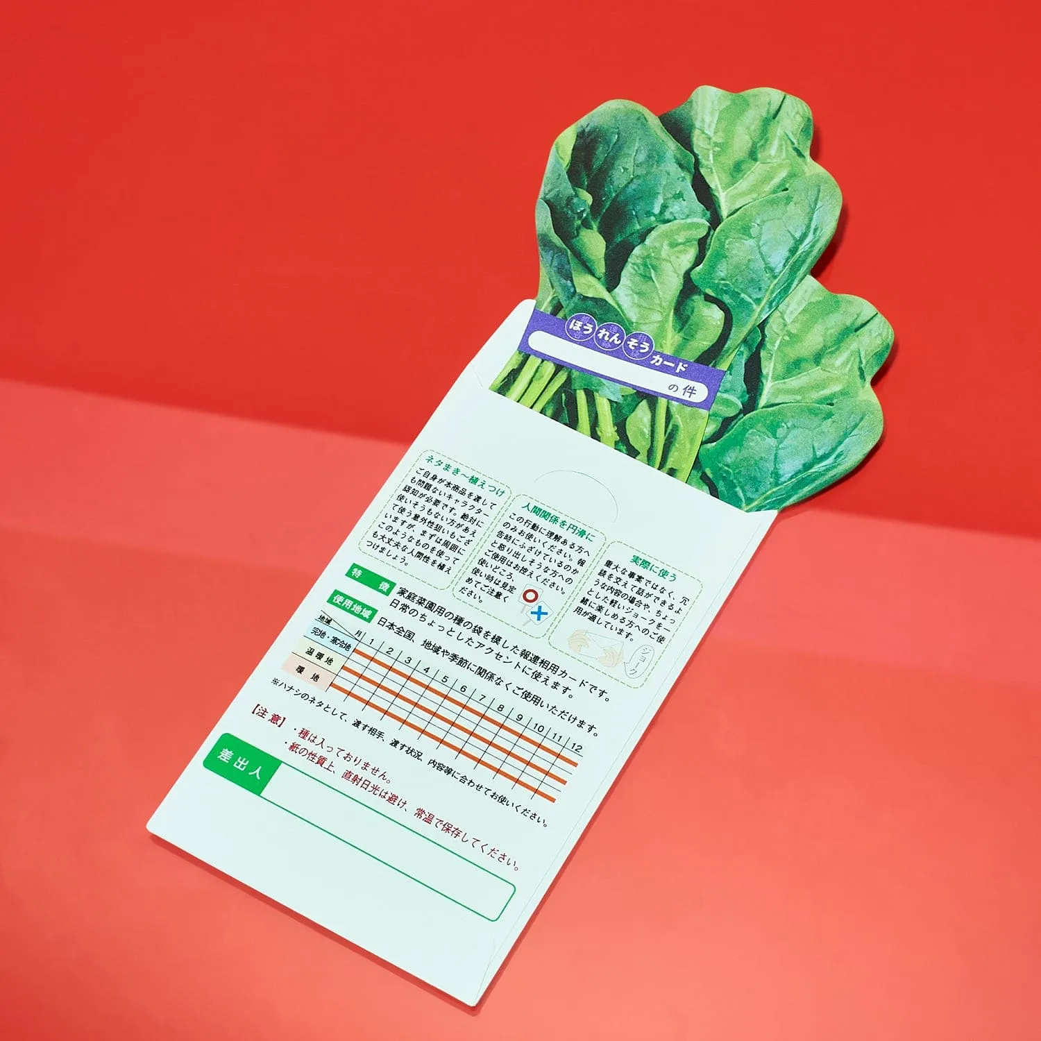 Japanese Greeting Card Set - Spinach