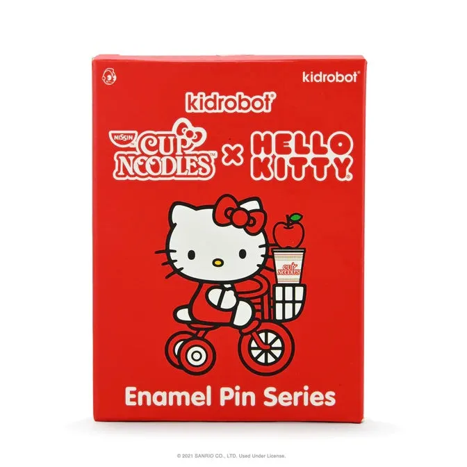 Kidrobot Cup Noodles x Hello Kitty Enamel Pin Series: (1 Blind Box)