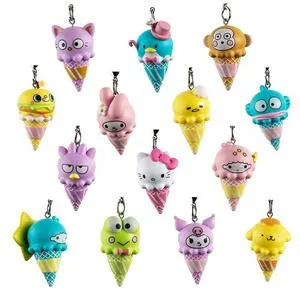 Kidrobot Hello Sanrio Ice Cream Cone Vinyl Keychain Series: (1 Blind Box)