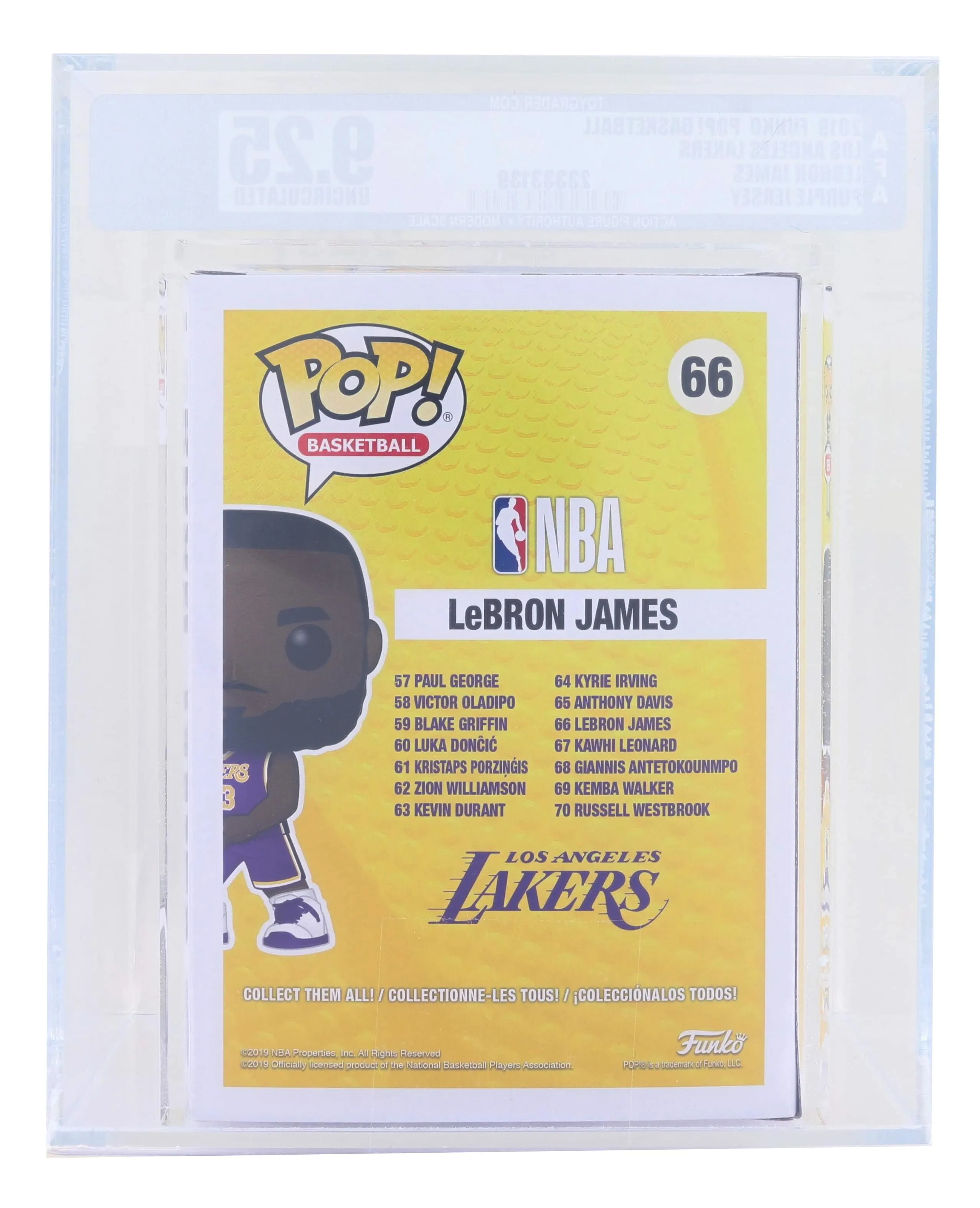 LA Lakers NBA Funko POP | Lebron James | Graded AFA 9.25