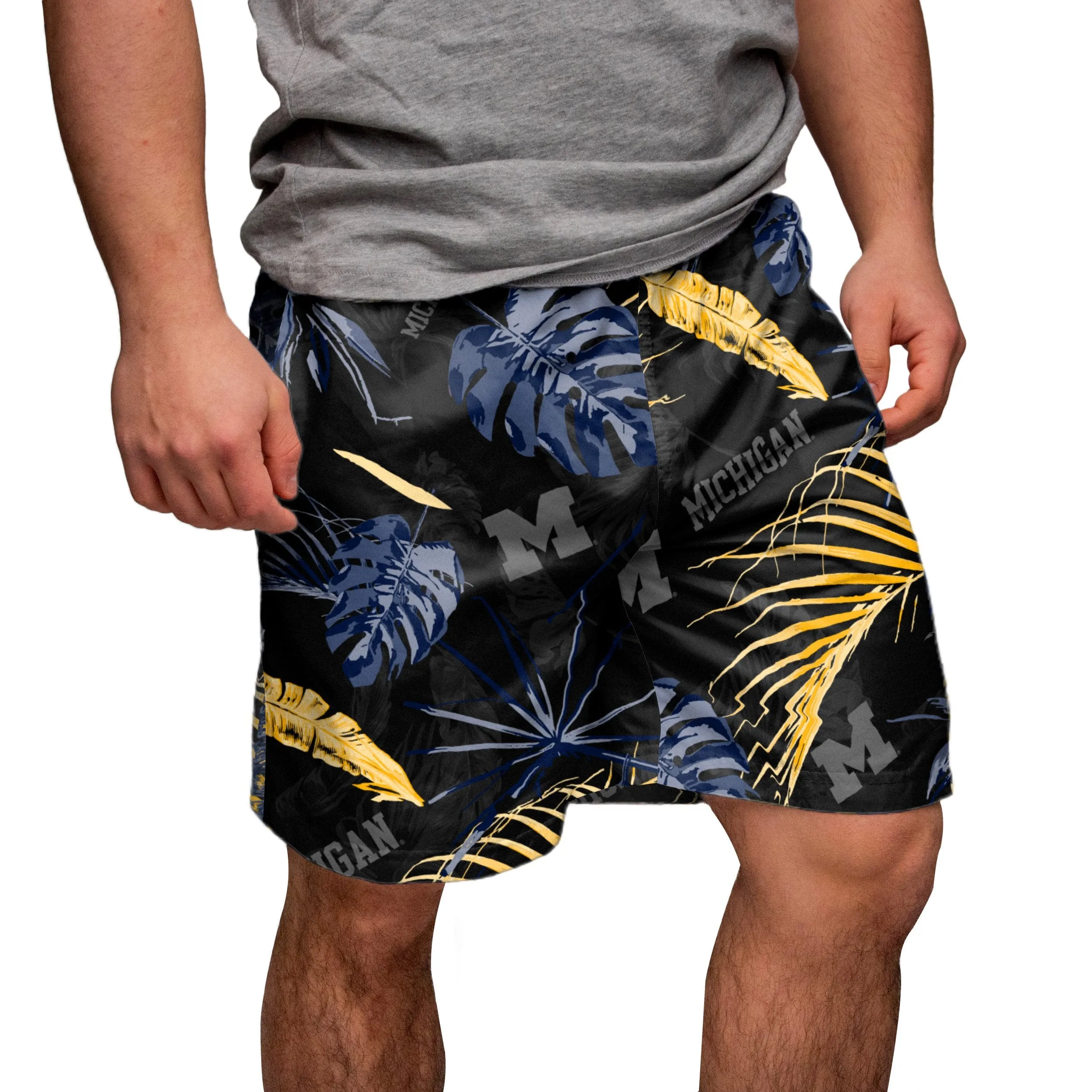 Michigan Wolverines NCAA Mens Neon Palm Shorts