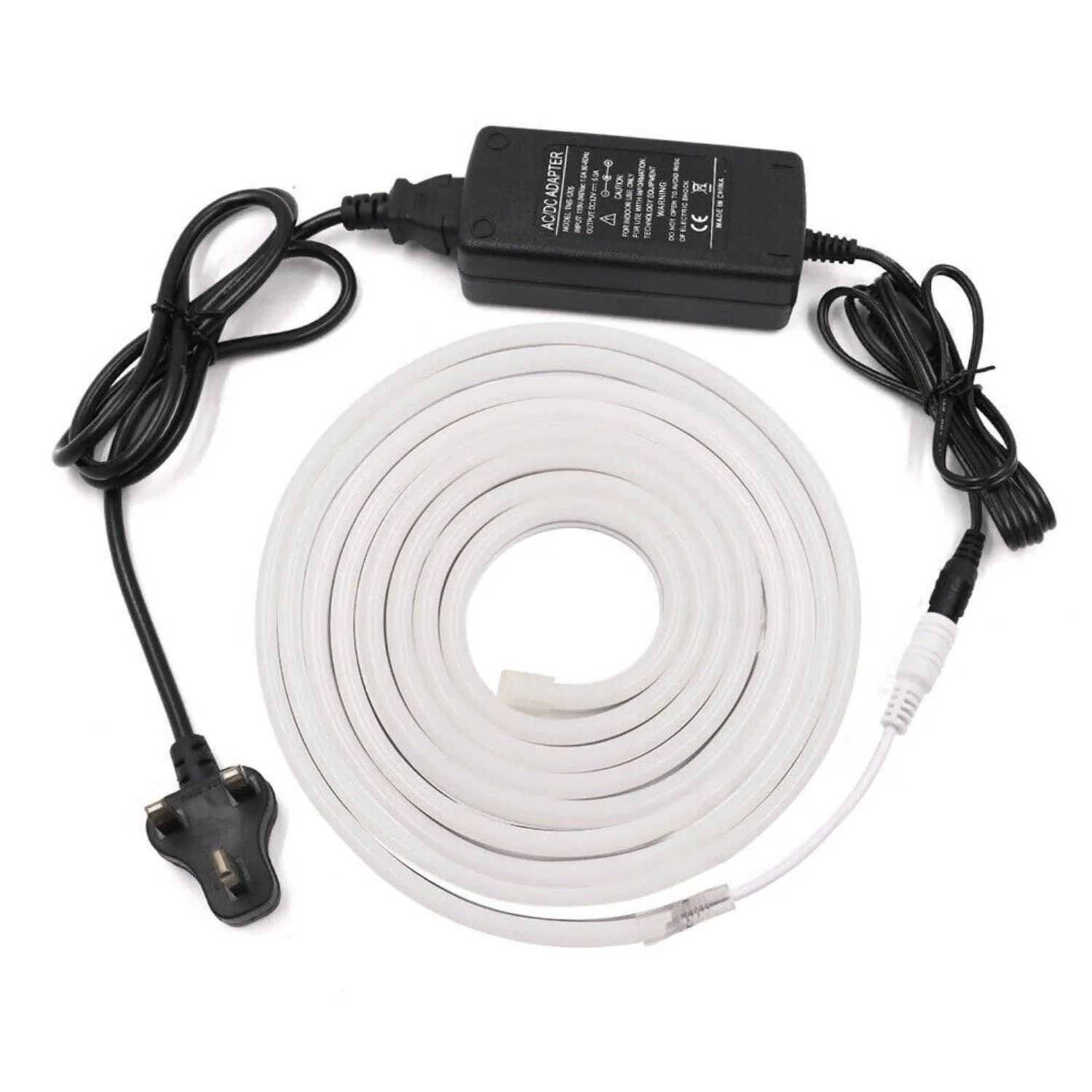 Mini Cool White Neon Flex 12V 6x12mm 120LEDs/m IP65 Waterproof 2.5cm Cut Kit
