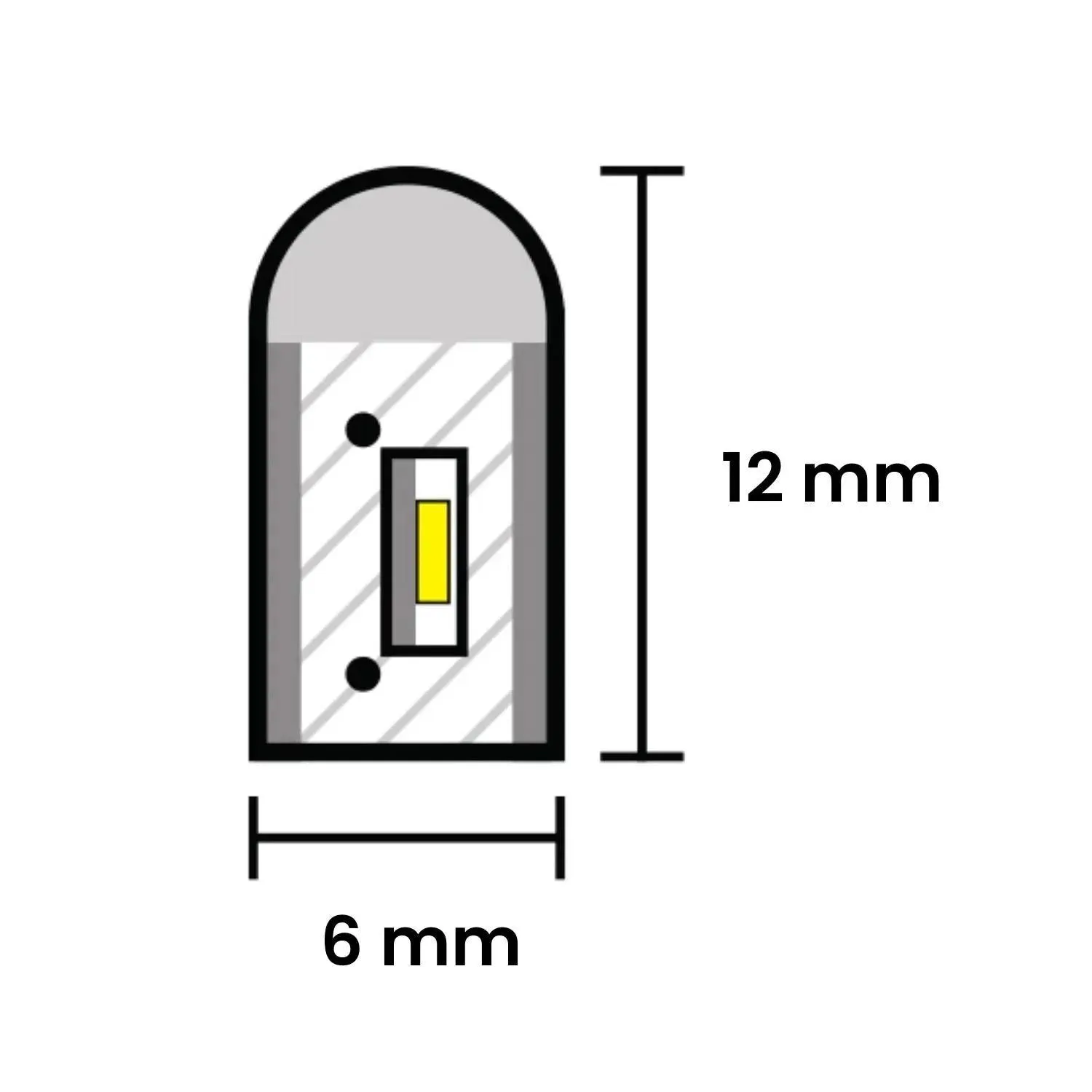 Mini Cool White Neon Flex 12V 6x12mm 120LEDs/m IP65 Waterproof 2.5cm Cut Kit