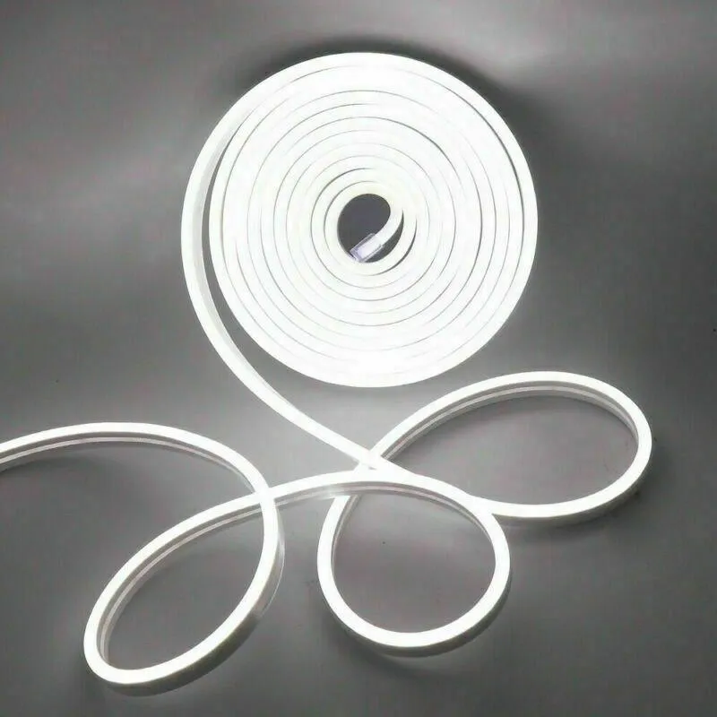 Mini Cool White Neon Flex 12V 6x12mm 120LEDs/m IP65 Waterproof 2.5cm Cut Kit
