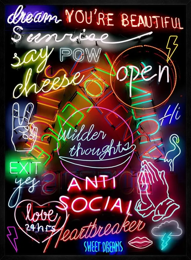Neon Sign Mashup Print