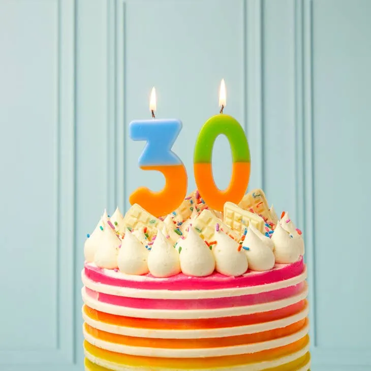 Orange Green Number 0 Birthday Candle S1055
