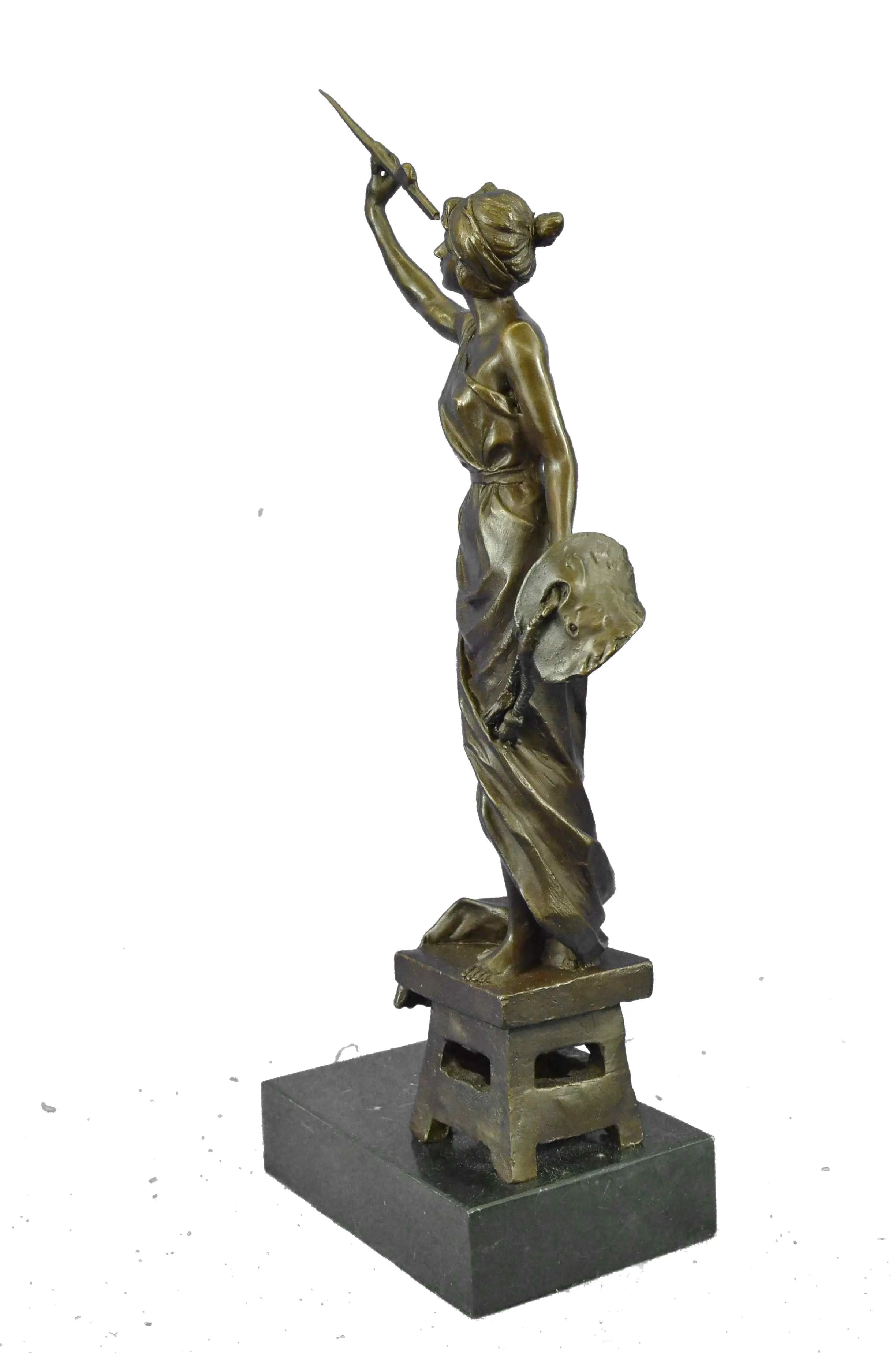 Original Rare Aldo Vitaleh Female Artist ''The Painter'' Bronze Sculpture Statue