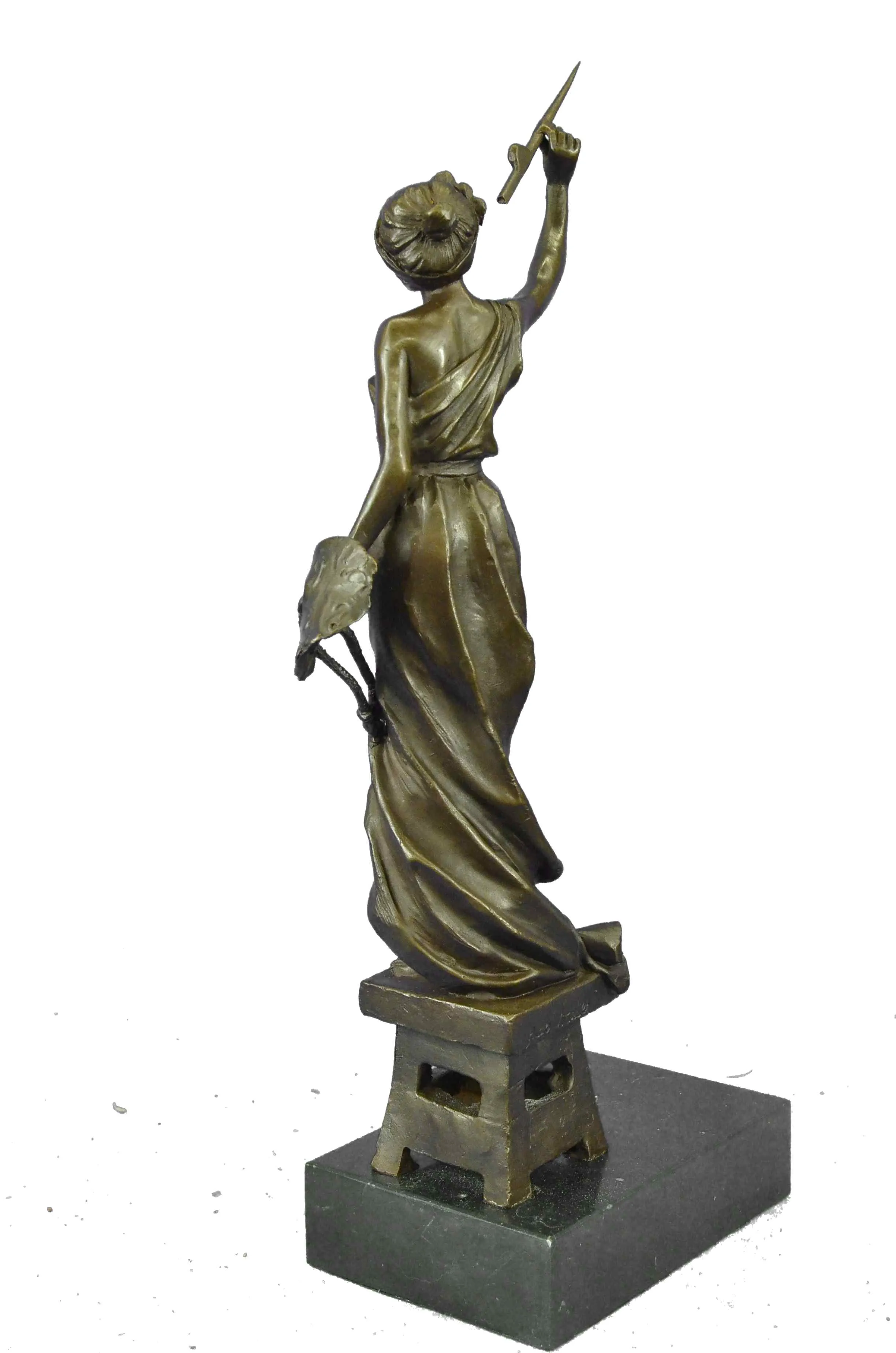 Original Rare Aldo Vitaleh Female Artist ''The Painter'' Bronze Sculpture Statue