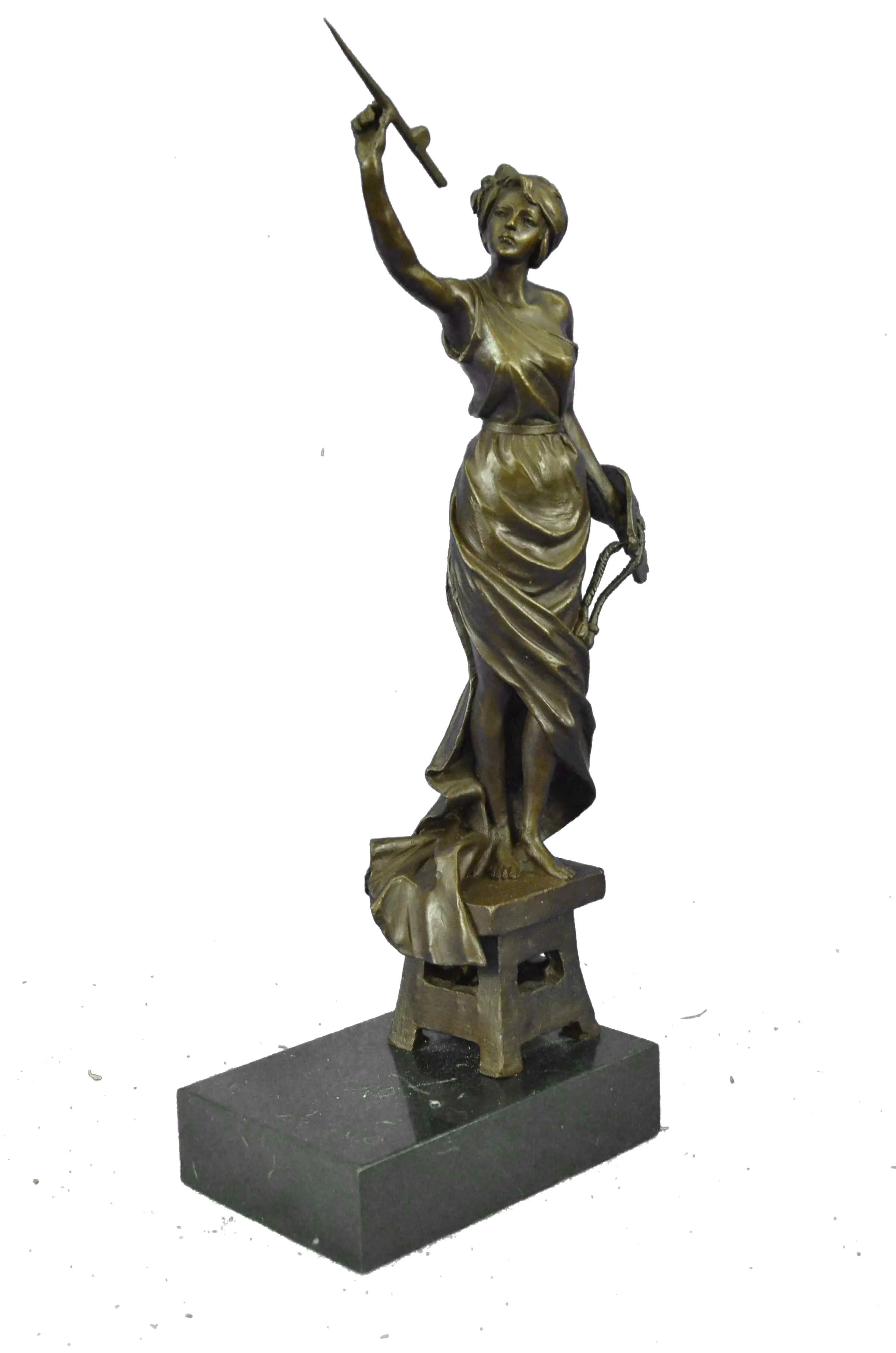 Original Rare Aldo Vitaleh Female Artist ''The Painter'' Bronze Sculpture Statue