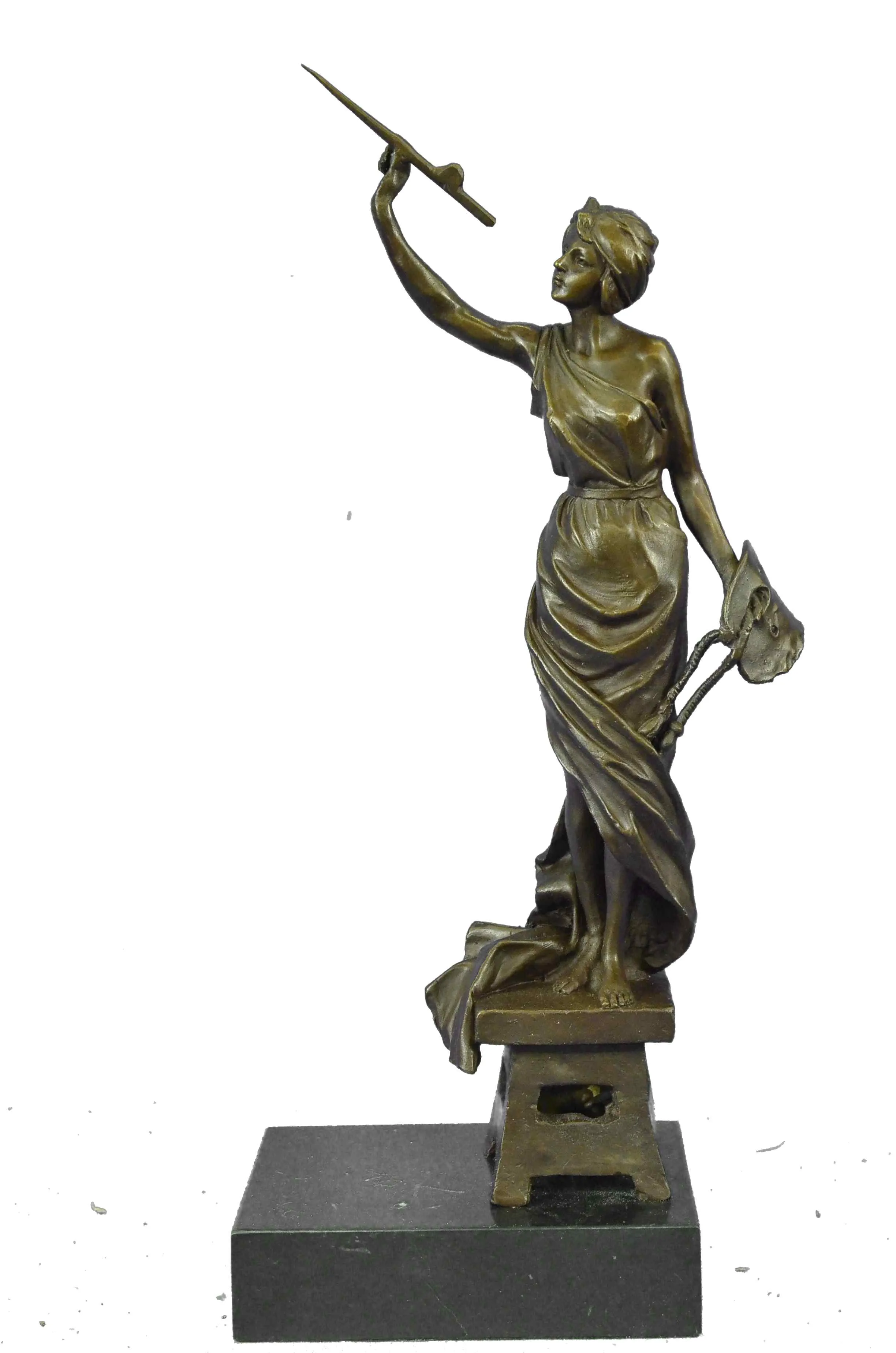 Original Rare Aldo Vitaleh Female Artist ''The Painter'' Bronze Sculpture Statue