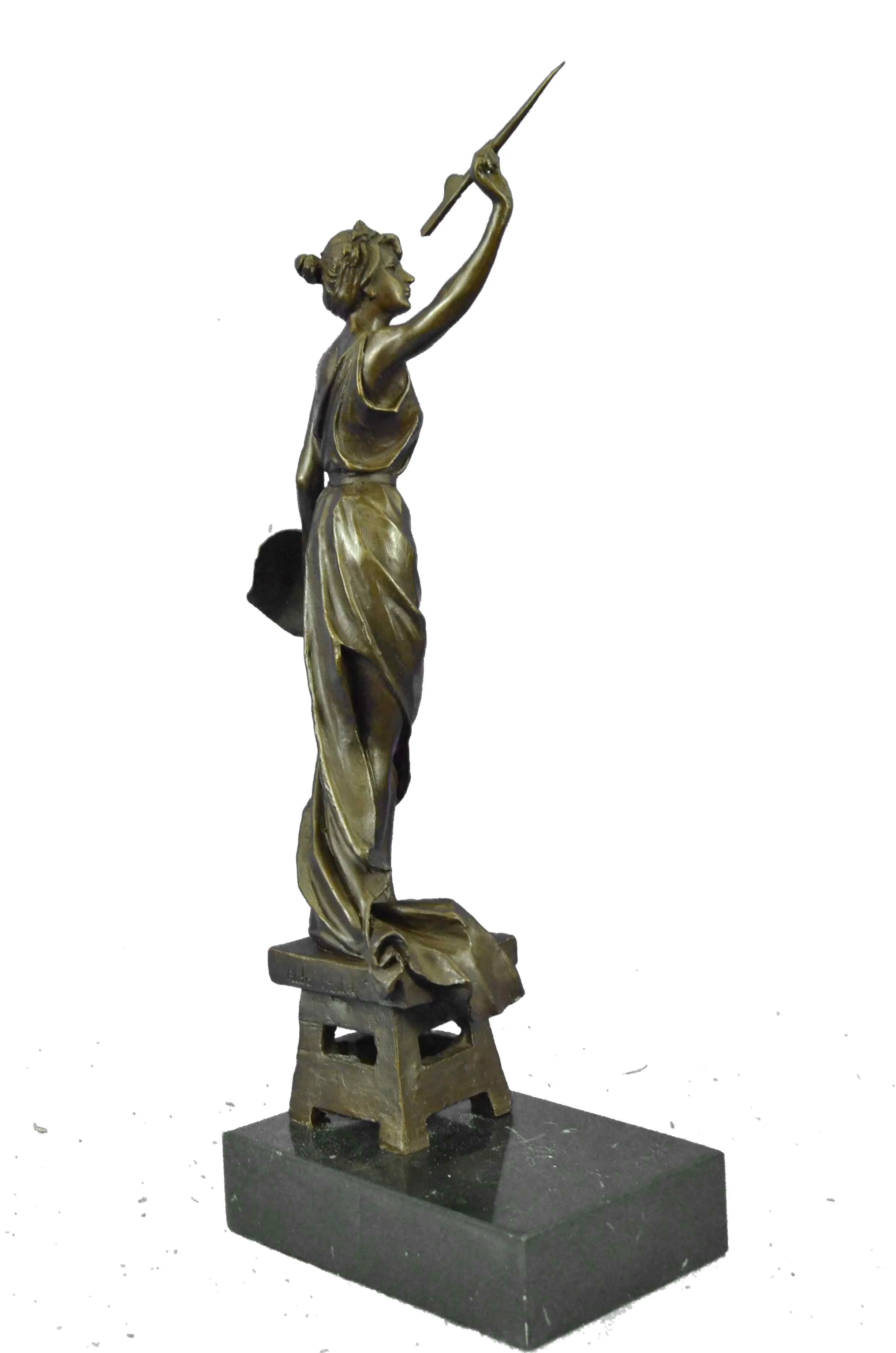Original Rare Aldo Vitaleh Female Artist ''The Painter'' Bronze Sculpture Statue