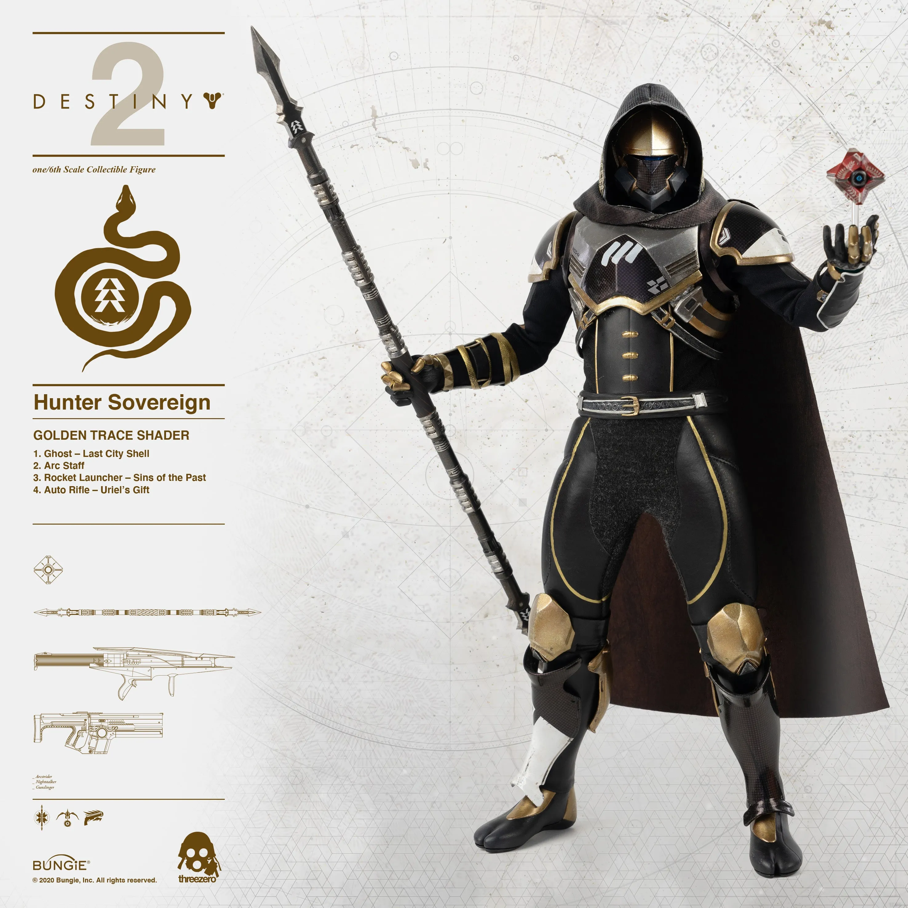 Threezero - Destiny 2 - Hunter Sovereign (Golden Trace Shader)