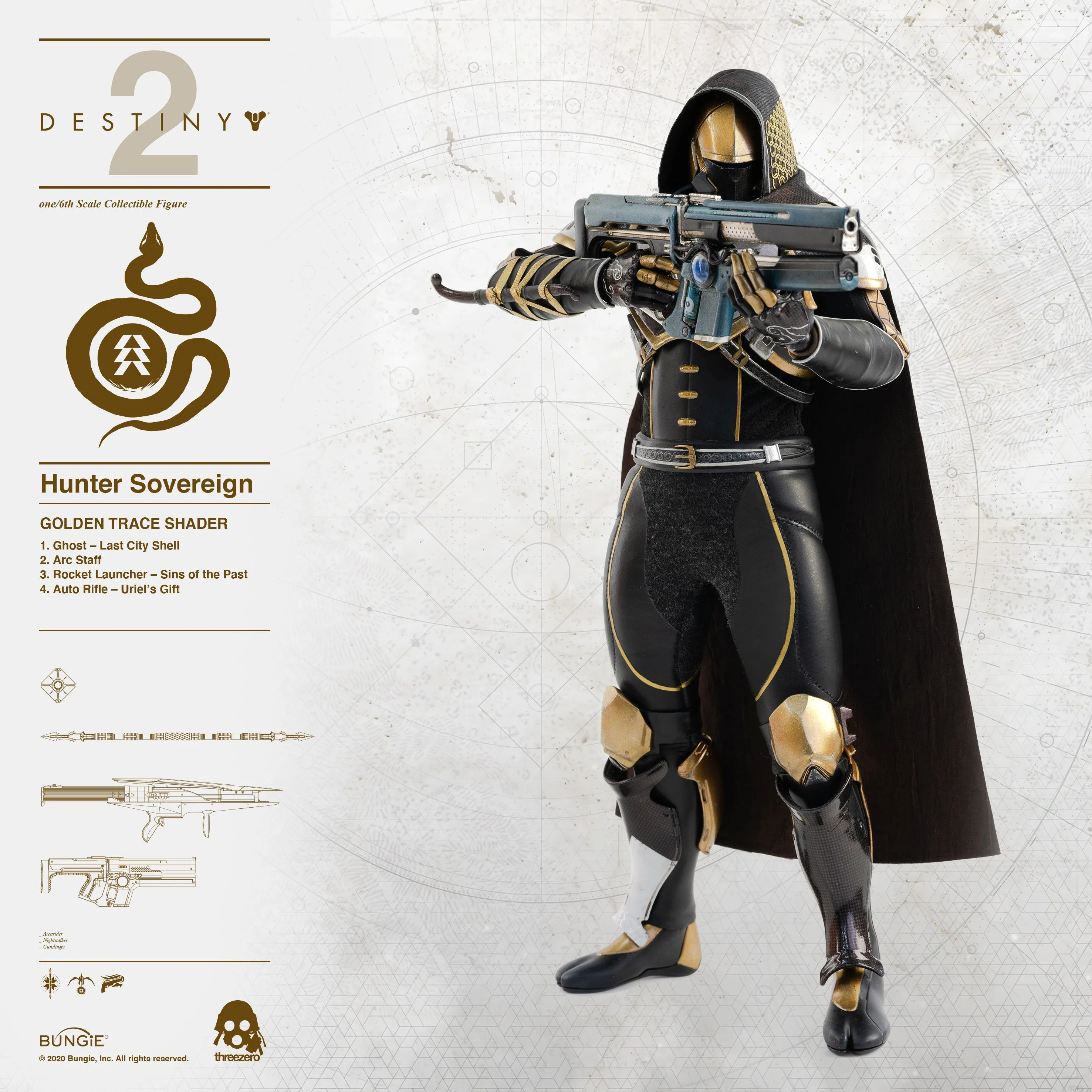 Threezero - Destiny 2 - Hunter Sovereign (Golden Trace Shader)