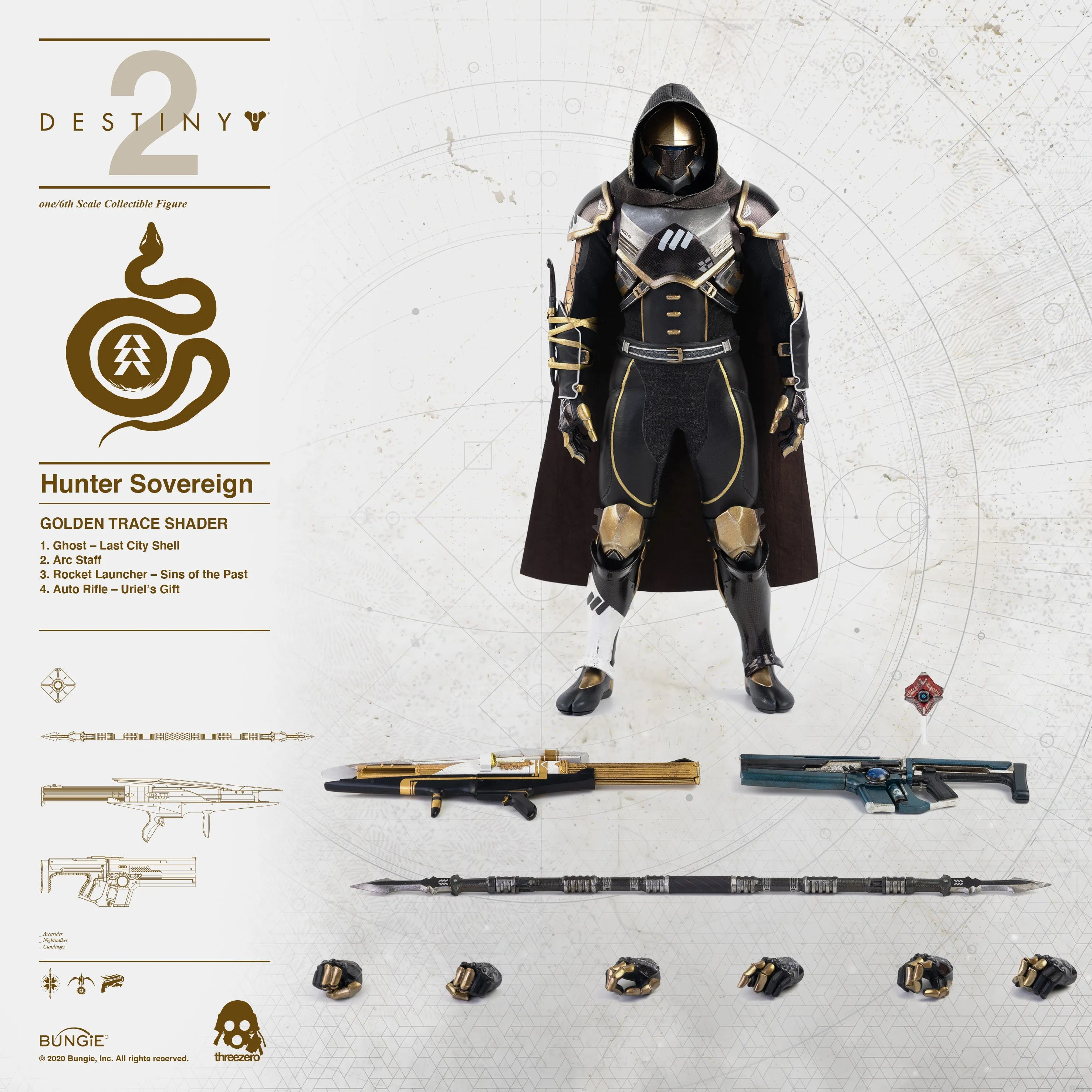 Threezero - Destiny 2 - Hunter Sovereign (Golden Trace Shader)