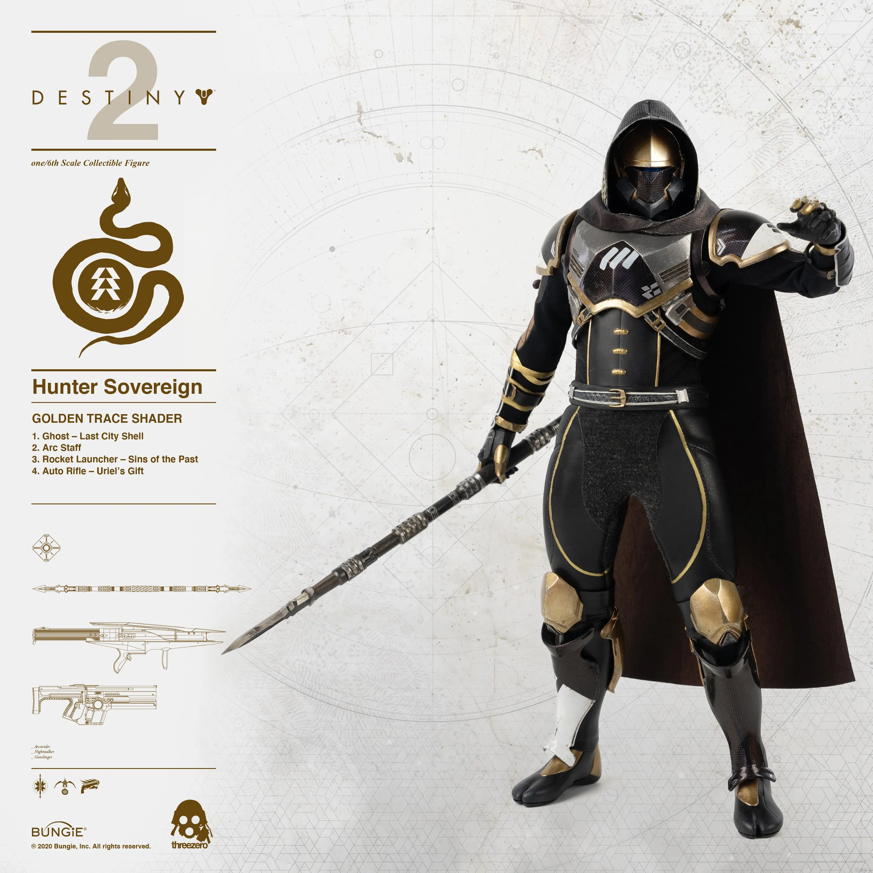Threezero - Destiny 2 - Hunter Sovereign (Golden Trace Shader)