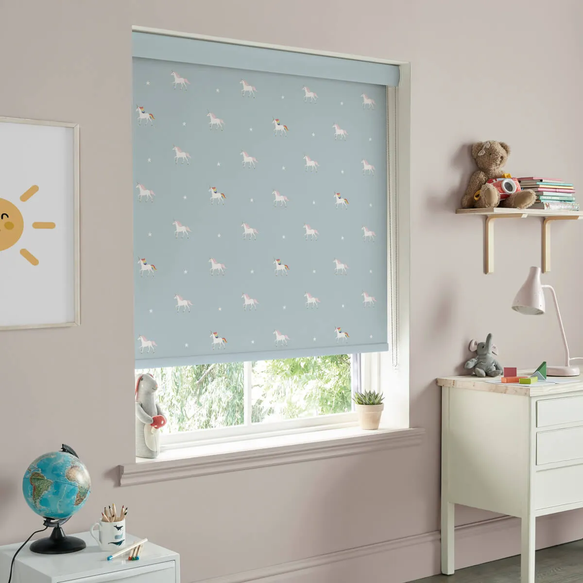 Unicorn Pale Duck Egg Roller Blind Sample