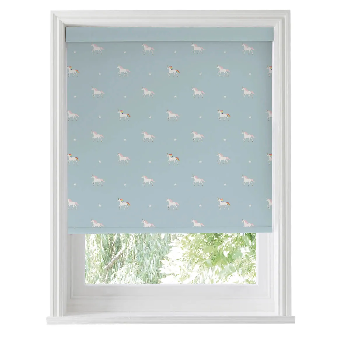 Unicorn Pale Duck Egg Roller Blind Sample
